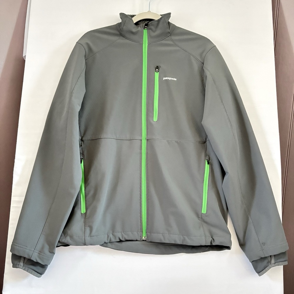 Patagonia Jacket Integral Polartec Soft Shell Gray Green Lightweight Mens Medium